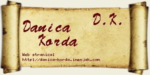 Danica Korda vizit kartica